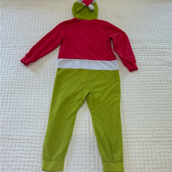 Kids Grinch Red and Green Hooded Onesie - Picture 2 of 4